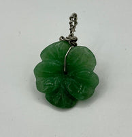 Natural Green Aventurine Gemstone Carved Flower Pendant