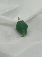 Natural Green Aventurine Gemstone Small Faceted Pyramid Pendant