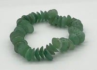 Natural Green Aventurine Gemstone Half Rounds Beaded Stretch Bracelet