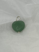 Natural Green Aventurine Gemstone Small Faceted Puffed Heart Pendant