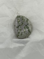 Natural Harmony Jade Gemstone Freeform Oval Pendant