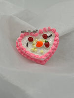 Acrylic Heart Shaped Decorated Cookie Pendant Food Jewelry