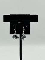 Natural Hematite Gemstone 3D Zuni Bear Sterling Silver Dangle Earrings