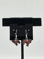 Ceramic 3D Horse Beaded Sterling Silver Dangle Earrings