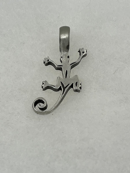 Pewter Lizard Gecko Outline Pendant