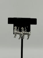 Silver Tone Llama Charm Dangle Earrings with Sterling Silver Hooks