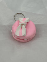 Pink and White Polymer Clay 3d Cookie Pendant Food Jewelry