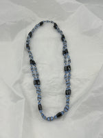 Magnetic Hematite Gemstone and Light Blue Glass Beaded Wrap Necklace or Bracelet