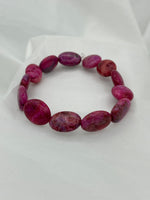 Natural White Mother of Pearl Shell Small and Large Coin Beaded Stretch Bracelet