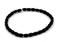 Natural Obsidian Gemstone Dainty Rice Beaded Stretch Bracelet