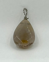 Natural Ocean Jasper Gemstone Faceted Teardrop Pendant