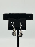 Cute Ceramic 3D Panda Beaded Sterling Silver Dangle Earrings