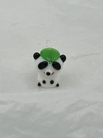 Cute Lampworked Glass 3D Small Panda Animal Pendant