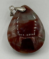 Natural Picture Jasper Gemstone Flat Teardrop Pendant