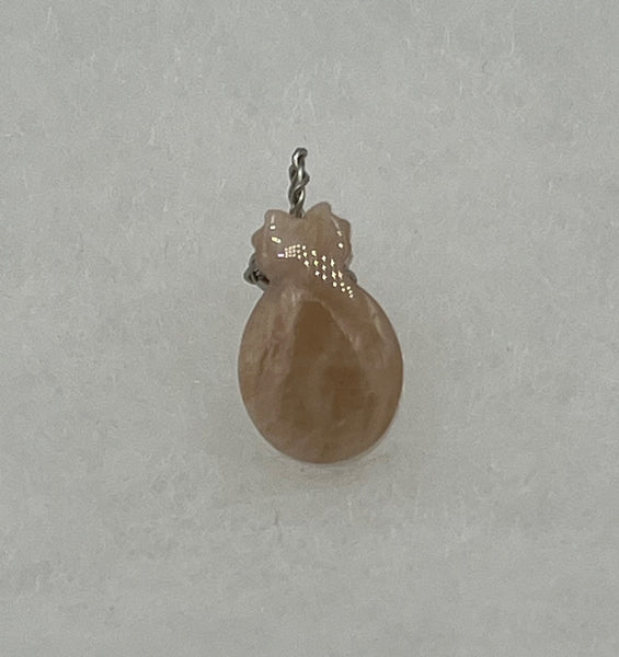 Natural Peach Moonstone Gemstone Small Carved Pineapple Fruit Pendant