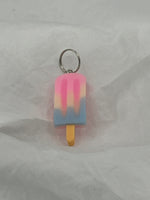 Pink Blue and White Acrylic Popsicle Ice Cream Bar Charm or Pendant