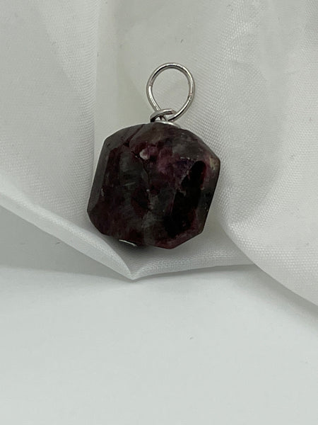 Natural Rodonite Gemstone Faceted Hexagon Pendant