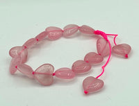 Natural Rose Quartz Gemstone Hearts Beaded Adjustable Macrame Bracelet