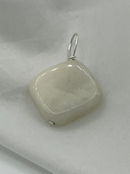 Natural Rose Quartz Gemstone Small Flat Diamond Shaped Pendant