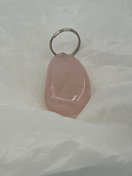 Natural Rose Quartz Gemstone Freeform Tumbled Rectangle Pendant