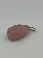 Natural Rose Quartz Gemstone Large Tapered Drop Pendant