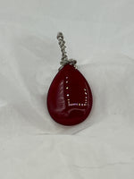 Natural Ruby Gemstone Puffed Teardrop Pendant