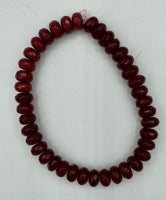 Natural Ruby Gemstone Faceted Rondelles Beaded Stretch Bracelet