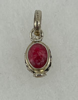 Natural Ruby Gemstone Faceted Oval Sterling Silver Dainty Poison Pendant