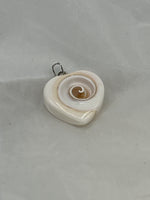 Dainty Natural Shiva Eye Shell Heart Pendant