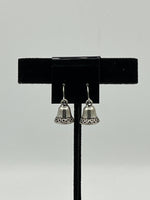 Silver Tone 3D Christmas Bell Charm Dangle Earrings Stocking Stuffer