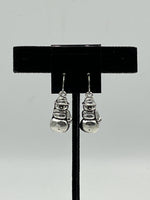 Silver Tone Christmas Winter Snowman Charm Dangle Earrings