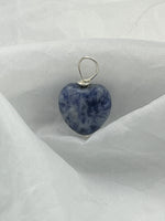 Natural Sodalite Gemstone Small Faceted Puffed Heart Pendant