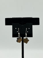 Natural Tiger Eye Gemstone Carved Star Beaded Sterling Silver Dangle Earrings
