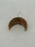 Natural Sunstone Gemstone Carved Crescent Moon Pendant