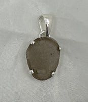 Natural Rough Tektite Gemstone Sterling Silver Pendant