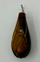 Natural Tiger Eye Gemstone Large Carved Tulip Flower Pendant