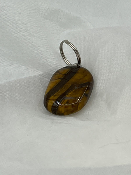 Natural Tiger Iron Gemstone Flat Rectangle Pendant