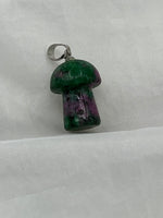 Natural Unakite Gemstone 3D Small Carved Mushroom Toadstool Pendant