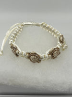 Cute White Resin 3D Turtles Adjustable Macrame Bracelet