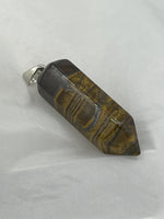 Natural Yellow Tiger Eye Gemstone Single Terminated Point Pendant