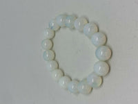 Natural White Opal Gemstone Round Beaded Stretch Bracelet