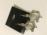 Silvertone Turtle Dangle Earrings with Choice of Gemstone