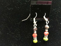 Multicolor Cultured Pearls and Silver Beaded Dangle Earrings