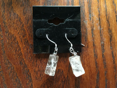 Natural Rutilated Quartz Gemstone Beaded Sterling Silver Dangle Earrings