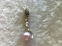 Silvertone Mermaid Charm Pendant with Acrylic Pearl