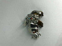 natural gemstone and silver elephant pendant