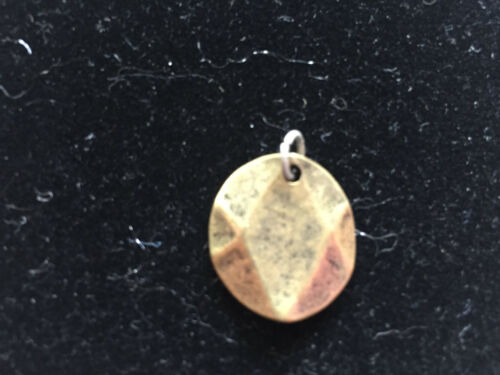 Lovely Gold Tone Textured Oval Pendant