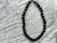 Black mother of Pearl Shell Carved Disks 18 Inch Beaded Necklace