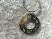 natural black lip shell clock pendant on adjustable necklace
