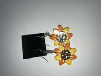 Multicolor Polymer Clay Flower Dangle Earrings